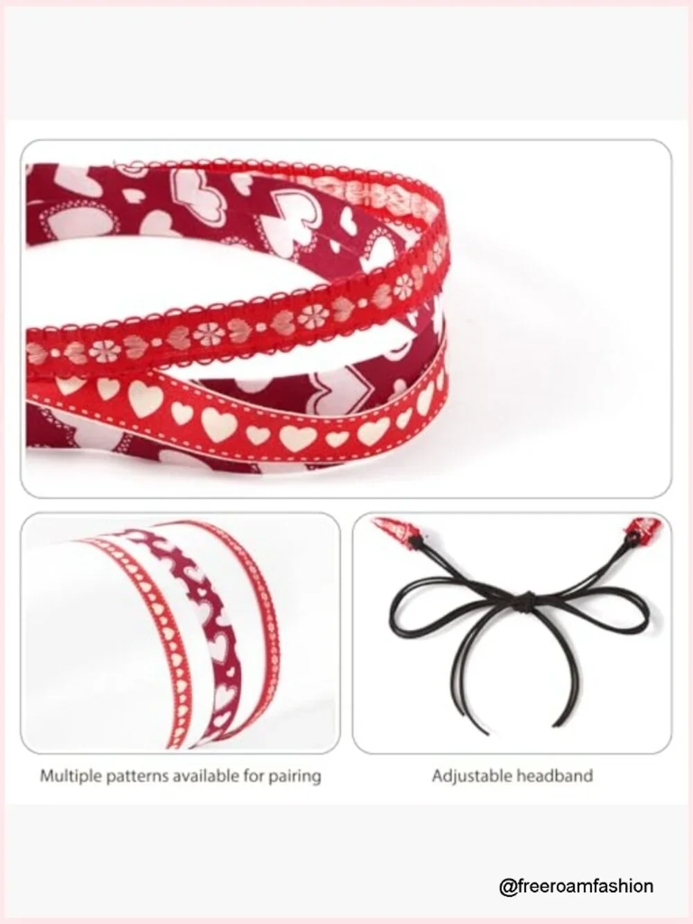 Red Heart Cowboy Hat Band Western Hat Belt Festival Headband